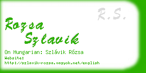 rozsa szlavik business card