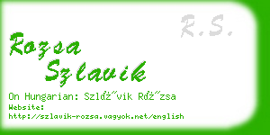 rozsa szlavik business card